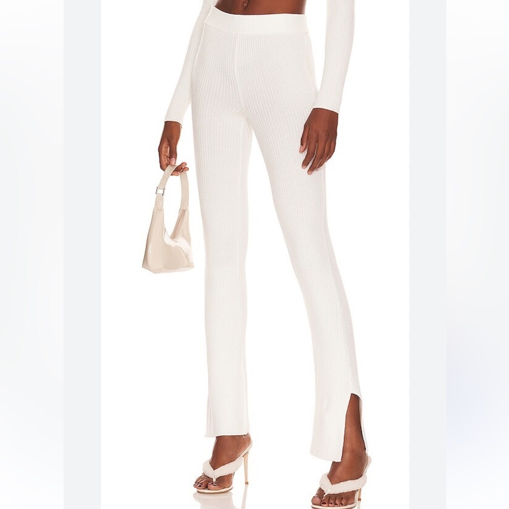 LE ORE RIMINI RIB KNIT FLARED PANTS NWOT SIZE XS